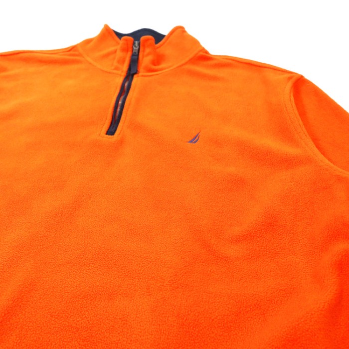 NAUTICA ハーフジップ フリースジャケット XL オレンジ ポリエステル ワンポイントロゴ刺繍 | Vintage.City 古着屋、古着コーデ情報を発信
