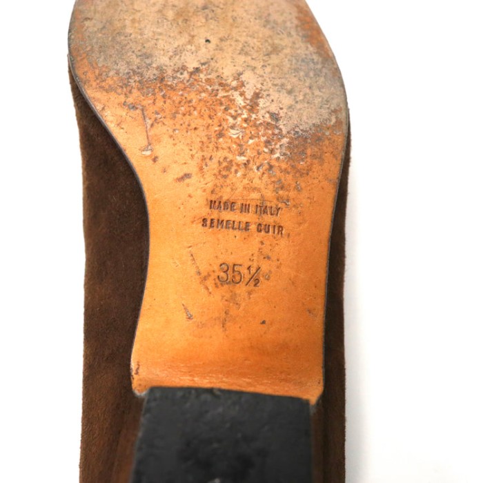 CELINE フラットパンプス 22.5cm ブラウン スエードレザー ロゴ金具 オールド イタリア製 | Vintage.City 古着屋、古着コーデ情報を発信