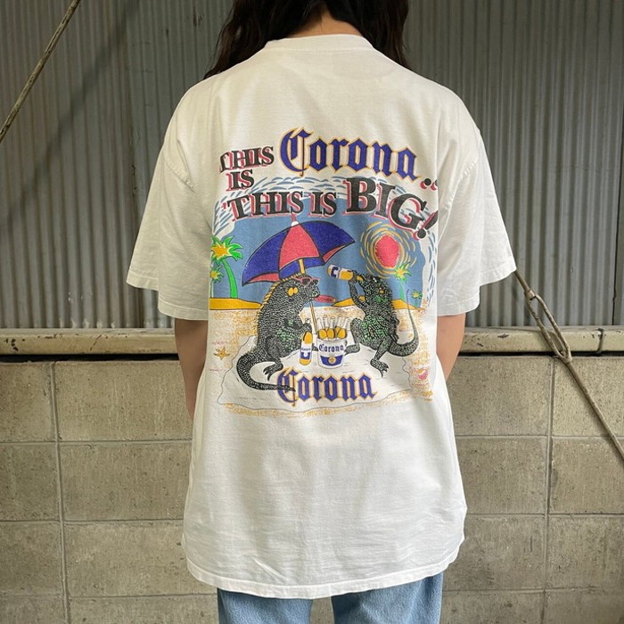 90年代 Corona コロナビール イグアナ 企業ロゴ アドバタイジングTシャツ メンズL相当 | Vintage.City 빈티지숍, 빈티지 코디 정보
