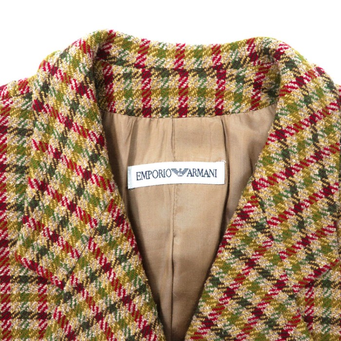 EMPORIO ARMANI ダブル テーラードジャケット 40 ブラウン チェック ウール シルク混 イタリア製 | Vintage.City Vintage Shops, Vintage Fashion Trends