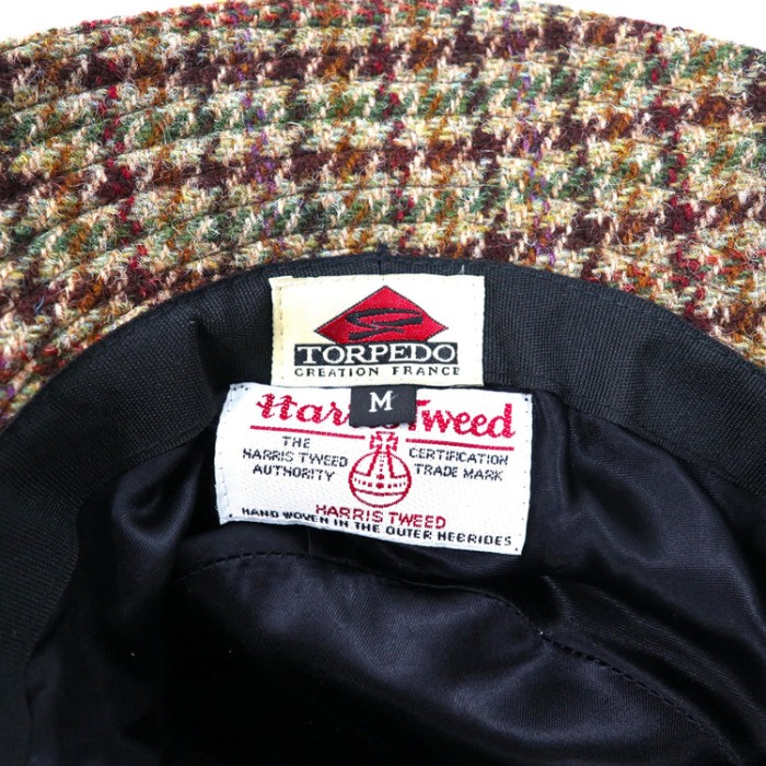 TORPEDO × Harris Tweed ツイードハット M ブラウン チェック ウール フランス製 | Vintage.City 古着屋、古着コーデ情報を発信