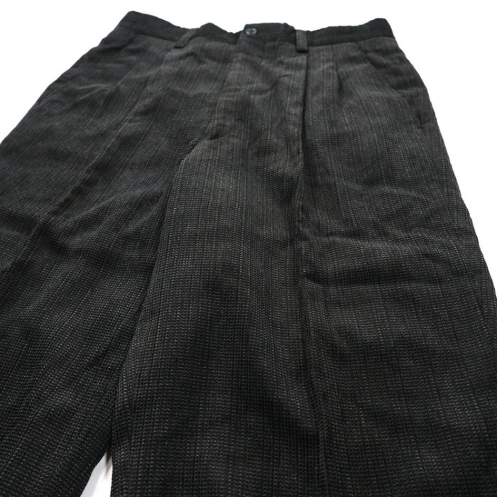 LANVIN CLASSIQUE 2タック ワイドスラックスパンツ 79 ブラック テンセル コーデュロイ 80年代 日本製 | Vintage.City 古着屋、古着コーデ情報を発信
