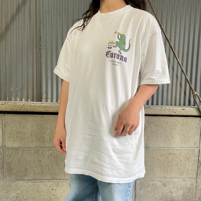90年代 Corona コロナビール イグアナ 企業ロゴ アドバタイジングTシャツ メンズL相当 | Vintage.City
