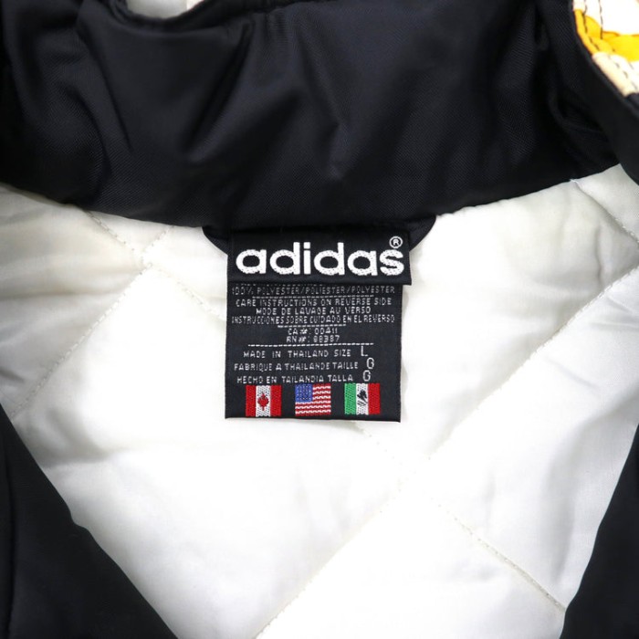 adidas フーデッド ベンチコート L ブラック フード着脱式 キルティングライナー 万国旗タグ 90年代 | Vintage.City 古着屋、古着コーデ情報を発信
