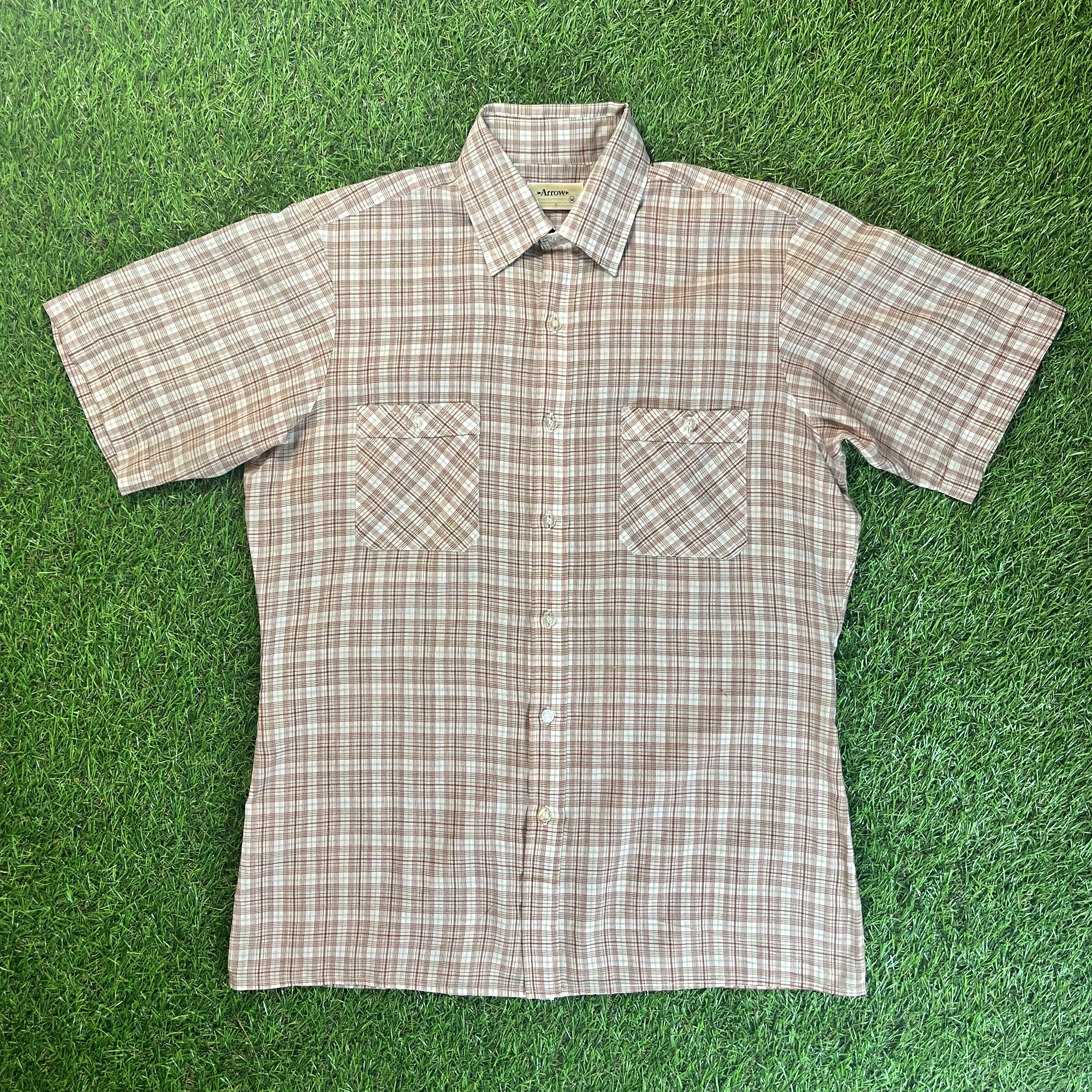 70s Arrow Checked Short Sleeve Shirt / 古着 Vintage ヴィンテージ