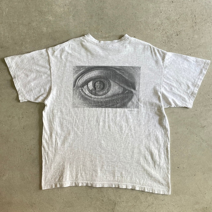 Tシャツ/カットソー(半袖/袖なし)90s Art T M.C. Escher エッシャー スカルEYE Tシャツ