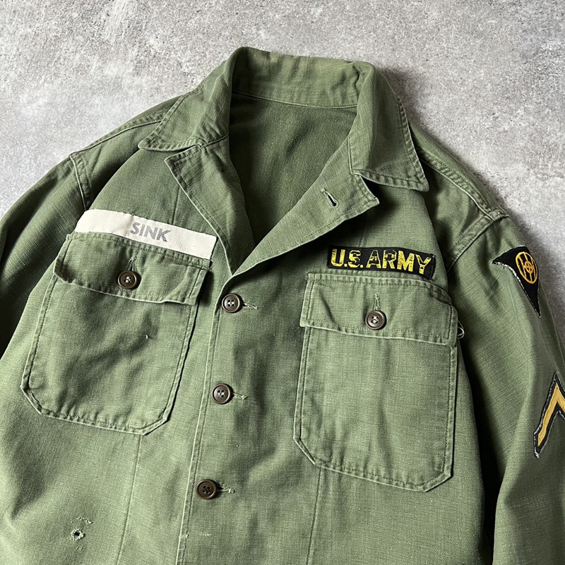 50s 米軍 US ARMY ユーティリティシャツ ミリタリー 筒袖