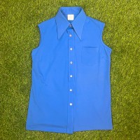 70s Sears Blue Sleeveless Shirt / Vintage ヴィンテージ 古着 ノースリーブ シャツ 青 無地 単色 ブルー シアーズ | Vintage.City 빈티지숍, 빈티지 코디 정보