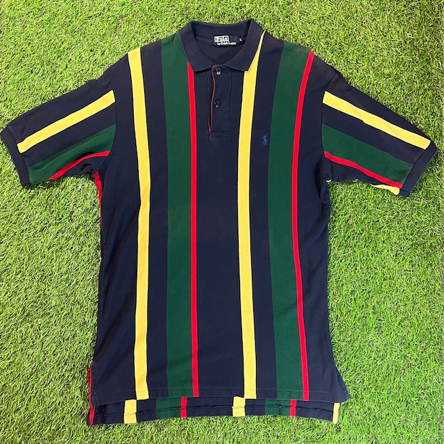 90s POLO Ralph Lauren Striped Polo Shirt / 古着 Vintage
