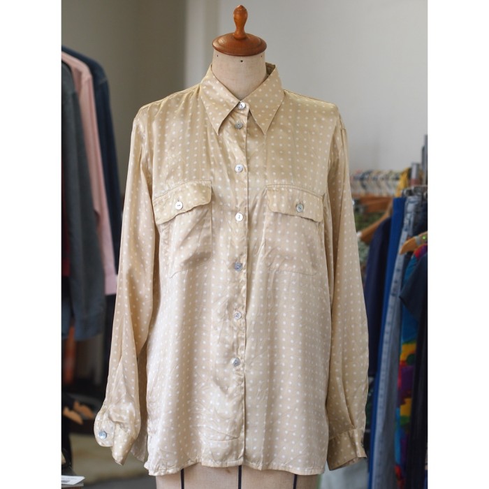 #494 silk 100% shirt / シルク ドット柄 シャツ | Vintage.City 古着屋、古着コーデ情報を発信