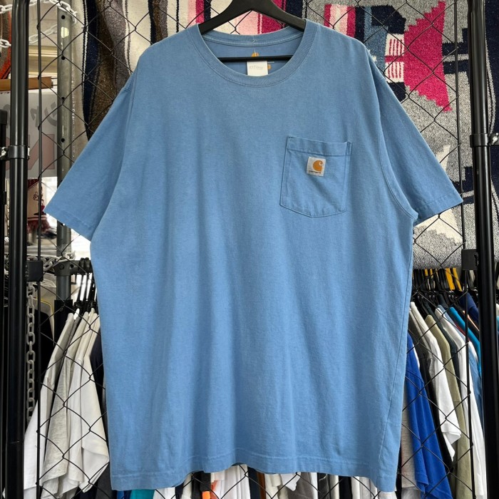 カーハート デザイン系 半袖Tシャツ 胸ポケット ワンポイントロゴ XL