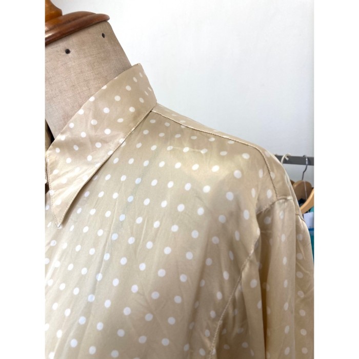 #494 silk 100% shirt / シルク ドット柄 シャツ | Vintage.City 빈티지숍, 빈티지 코디 정보