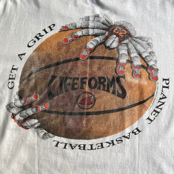90年代 LIFEFORMS バスケ タランチュラ 蜘蛛 アニマル プリントTシャツ 