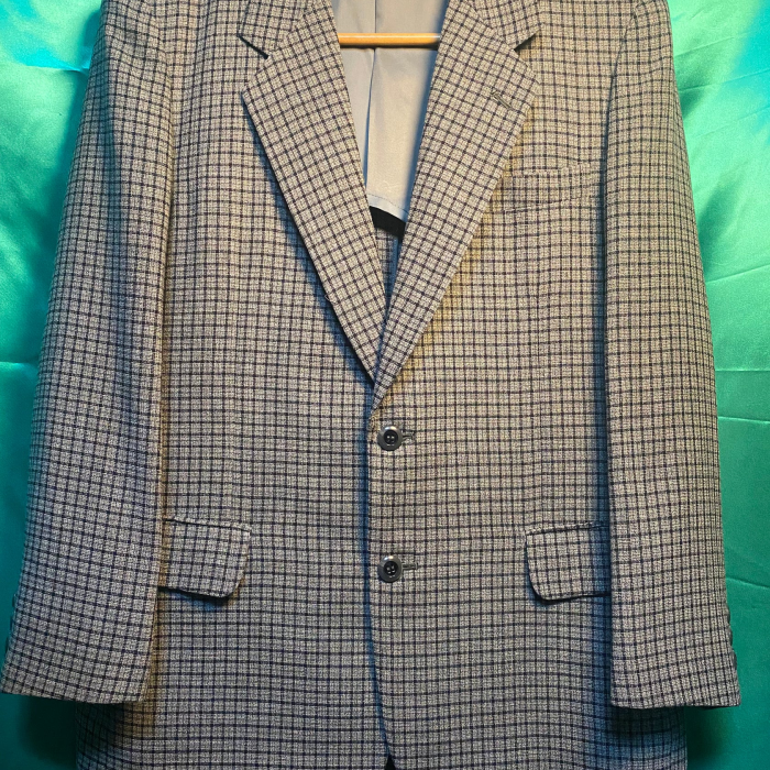 2B Check Pattern Tailored Jacket Gray×Black | Vintage.City 古着屋、古着コーデ情報を発信