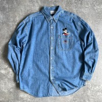 【L】ミッキーマウス デニム刺繍シャツ | Vintage.City 빈티지숍, 빈티지 코디 정보