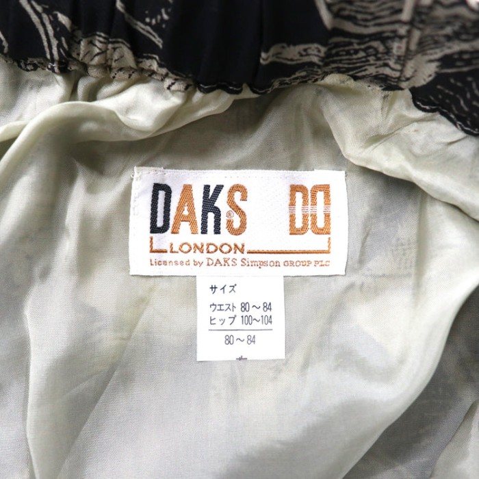 DAKS レトロ フレアスカート 80-84 ブラック コットン 総柄 オールド 日本製 | Vintage.City 빈티지숍, 빈티지 코디 정보