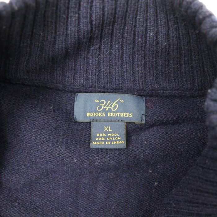 346 BROOKS BROTHERS ハーフジップニット セーター XL ネイビー アーガイル柄 ウール ビッグサイズ | Vintage.City 古着屋、古着コーデ情報を発信