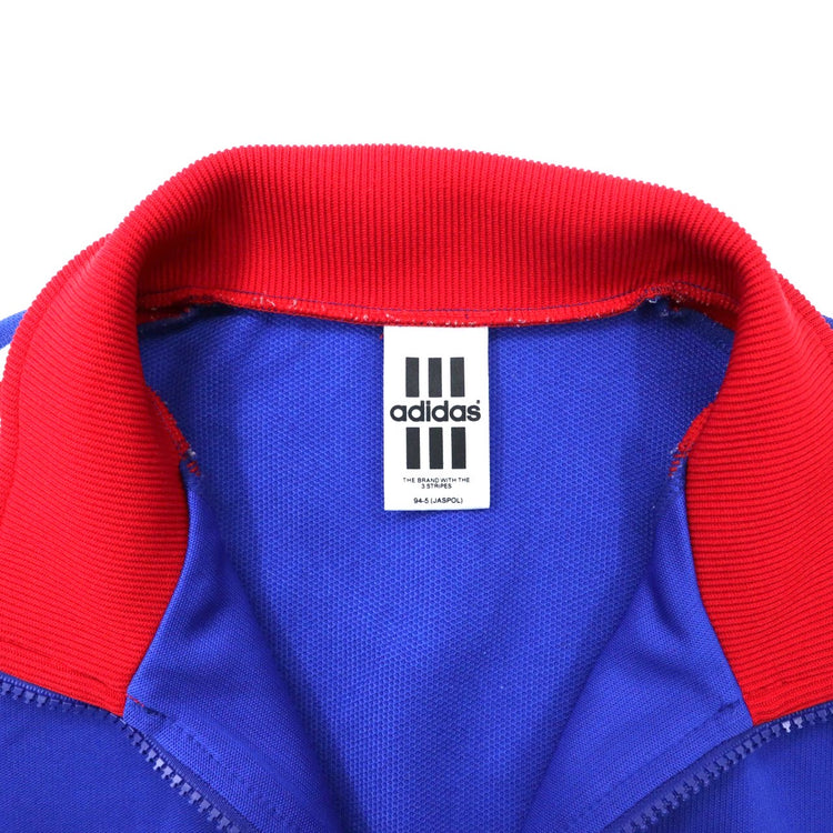 adidas トラックジャケット L ブルー トリコロール ポリエステル ロゴ刺繍 3ストライプス デサント社製 90年代 日本製 |  Vintage.City