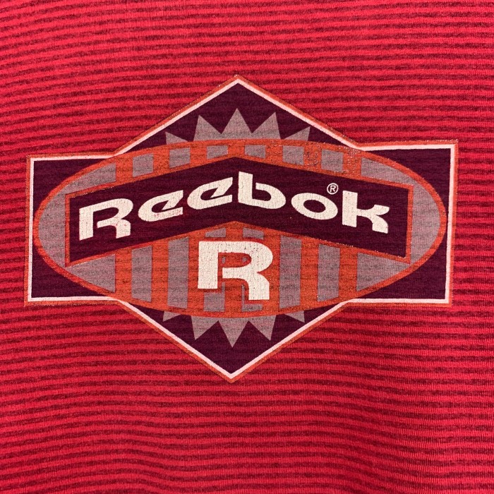 90’s “Reebok” Stripe Print Tee Made in USA | Vintage.City 古着屋、古着コーデ情報を発信