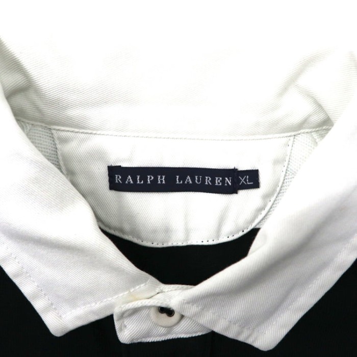 RALPH LAUREN ラガーシャツ XL ブラック コットン ロゴ刺繍 ナンバリング | Vintage.City 古着屋、古着コーデ情報を発信