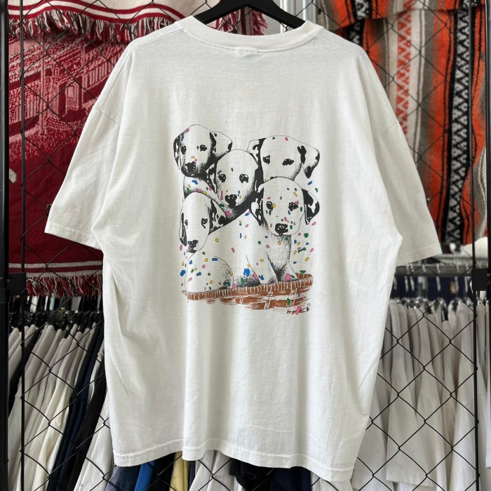 90s- USA製 アニマル系 半袖Tシャツ プリントデザイン イラスト 犬 鳥 ...