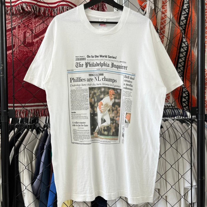 90s USA製 MLB フィラデルフィアフィリーズ スポーツ系 半袖Tシャツ 