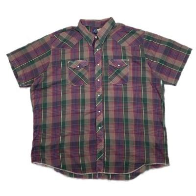 3XTsize Wrangler check shirt ラングラー　チェックシャツ　半袖シャツ　ウエスタン 24051106 | Vintage.City 빈티지숍, 빈티지 코디 정보