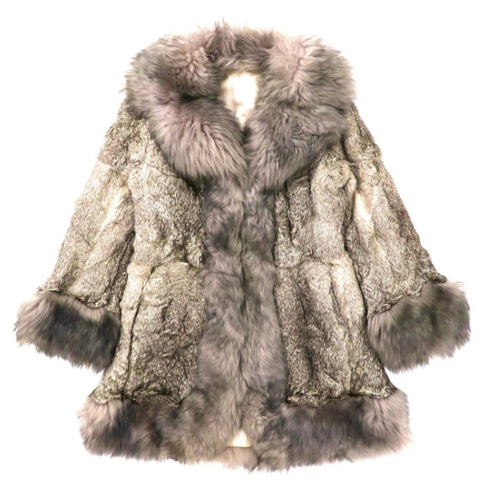 ファージャケット 毛皮コート 9 グレー ブラウン ミンク 日本製 | Vintage.City 古着屋、古着コーデ情報を発信