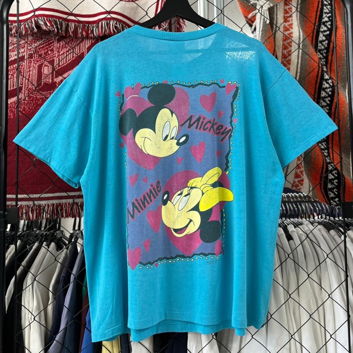 90s USA製 ミッキー ミニー ディズニー系 半袖Tシャツ シングル 