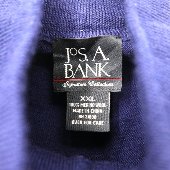 JOS.A.BANK ハーフジップニット セーター XXL ネイビー メリノウール ビッグサイズ | Vintage.City 古着屋、古着コーデ情報を発信