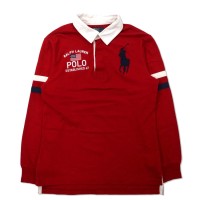Polo by Ralph Lauren ビッグポニー ラガーシャツ L レッド コットン ロゴ刺繍 星条旗 | Vintage.City 古着屋、古着コーデ情報を発信