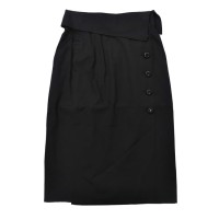 Christian Dior ハイウエスト ラップスカート M ブラック コットン 252CKP12 | Vintage.City ヴィンテージ 古着