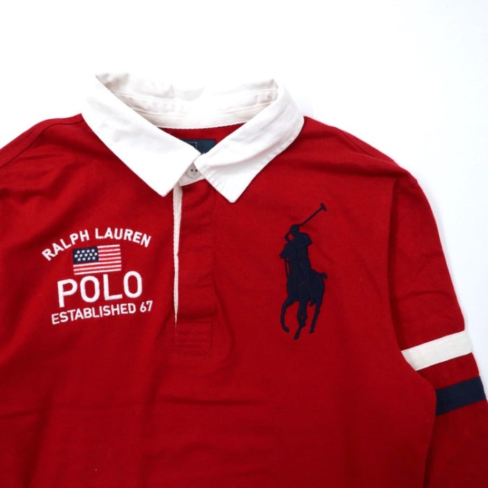 Polo by Ralph Lauren ビッグポニー ラガーシャツ L レッド コットン ロゴ刺繍 星条旗 | Vintage.City 빈티지숍, 빈티지 코디 정보