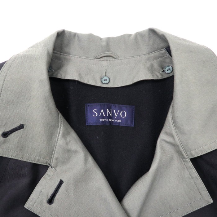 SANYO Aラインコート 9AR ブラック コットン ライナー着脱式 90年代 日本製 | Vintage.City 古着屋、古着コーデ情報を発信