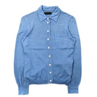 PRADA ニットシャツ セーター 42 ブルー イタリア製 コットン | Vintage.City 古着屋、古着コーデ情報を発信