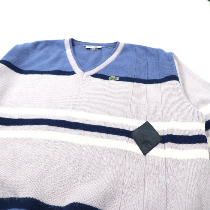 CHEMISE LACOSTE Vネックニット セーター 3 ブルー グレー アクリル ビッグサイズ 80年代 | Vintage.City Vintage Shops, Vintage Fashion Trends