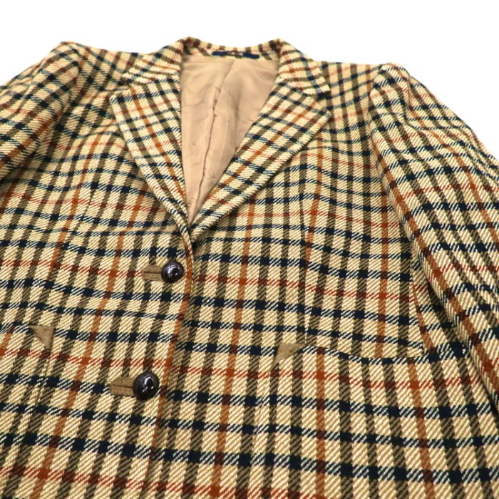 DAKS 2Bツイードジャケット セットアップ スカートスーツ 9AB2 ベージュ チェック ウール オールド 日本製 | Vintage.City 古着屋、古着コーデ情報を発信