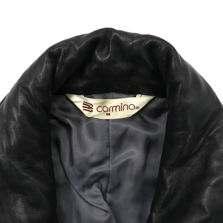 大得価安いCARMINA レイヤード レザージャケット M ブラック 羊革 ラムレザー ジャケット・アウター