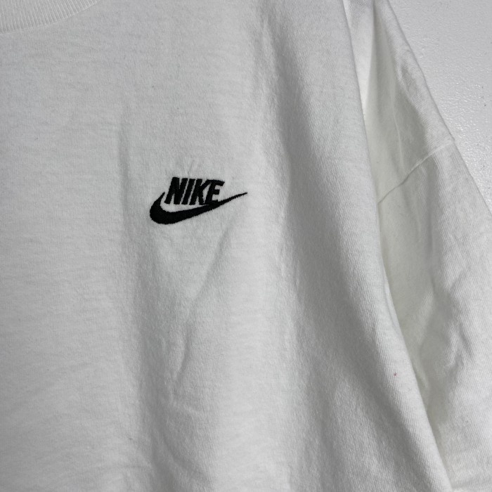 00s NIKE ナイキ スウォッシュロゴTシャツ ワンポイント刺繍 白 XL 