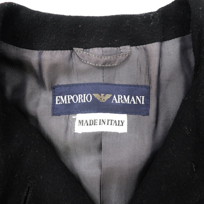 EMPORIO ARMANI ノーカラーメルトンジャケット 40 ブラック ウール 6621-1003 イタリア製 | Vintage.City 古着屋、古着コーデ情報を発信