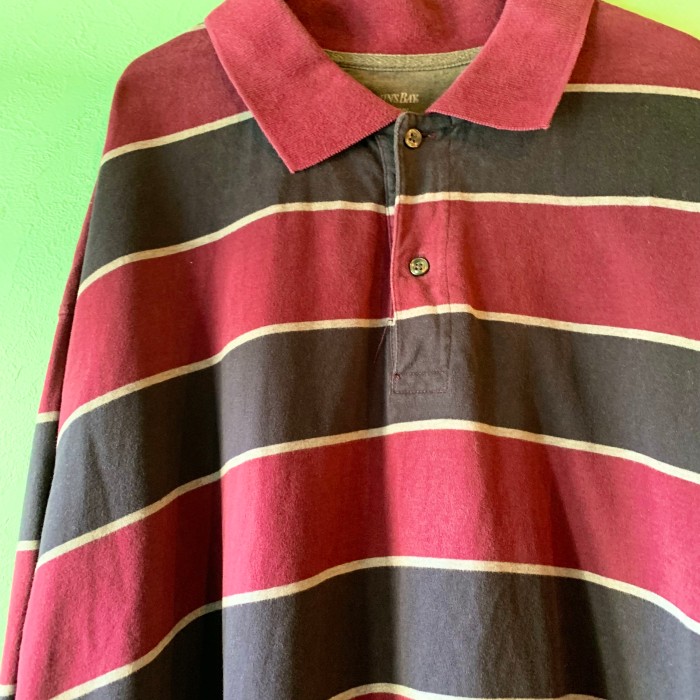 ST.JOHN'S BAY ボーダー ロングスリーブ ポロシャツ | Vintage.City 빈티지숍, 빈티지 코디 정보