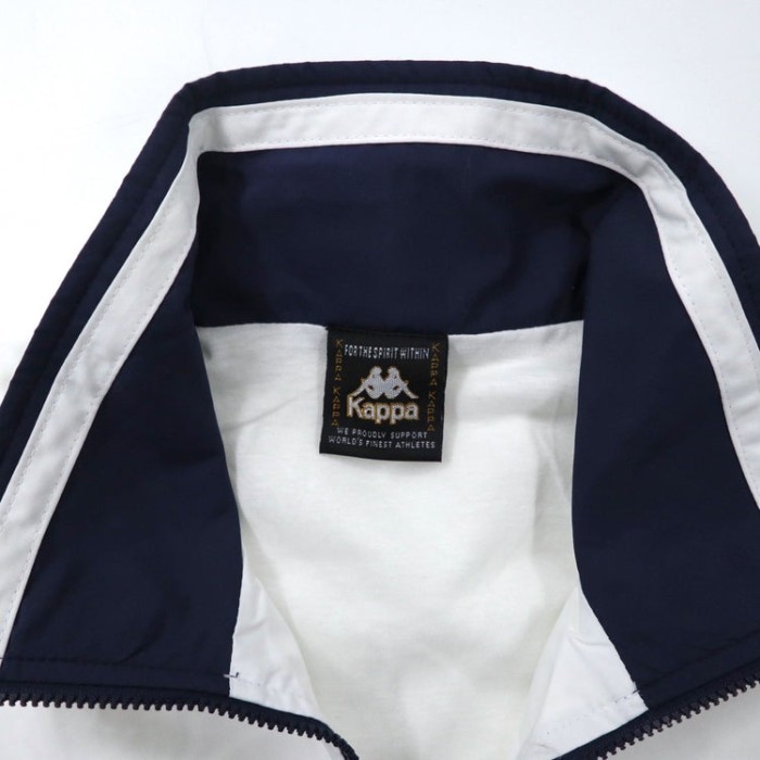 Kappa トラックジャケット M ホワイト ネイビー ポリエステル ロゴ刺繍 90年代 未使用品 | Vintage.City 빈티지숍, 빈티지 코디 정보