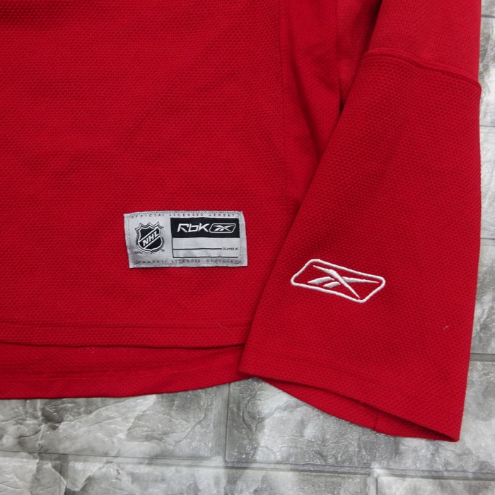NHL×Reebok ゲームシャツ XL レッド 長袖 ワッペン レースアップ 7884 | Vintage.City 古着屋、古着コーデ情報を発信