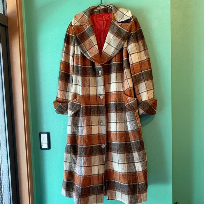 70s ウール チェック ロングコート | Vintage.City 古着屋、古着コーデ情報を発信
