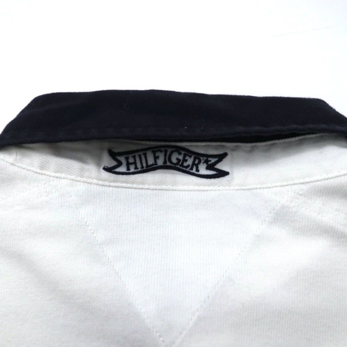TOMMY HILFIGER SAILING ビッグサイズ ラガーシャツ L ホワイト コットン フラッグロゴ ナンバリング | Vintage.City 古着屋、古着コーデ情報を発信