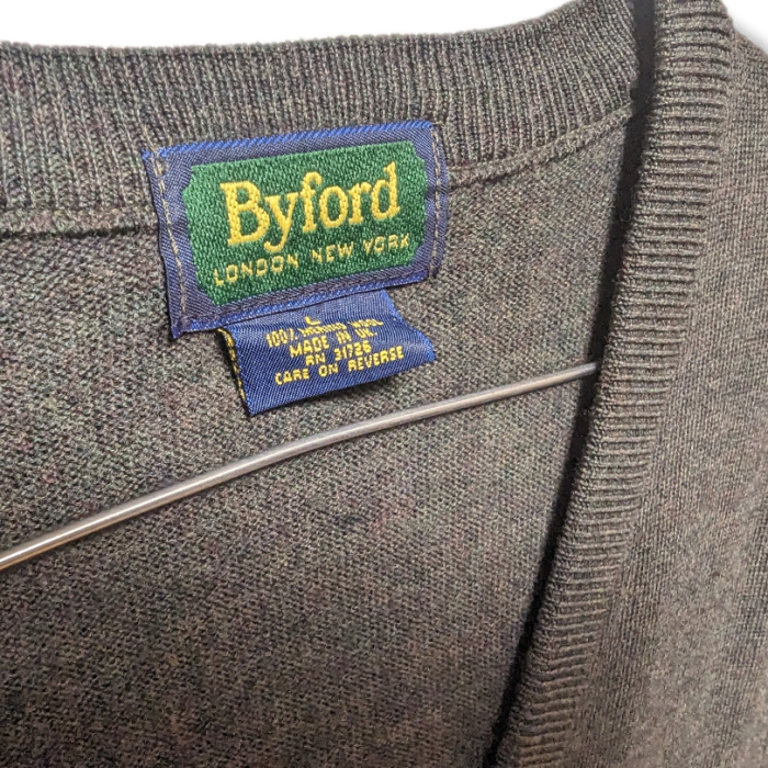 1980年代UKブランドBYFORD。グレーのヴィンテージウールベスト。MADE IN UK | Vintage.City 古着屋、古着コーデ情報を発信