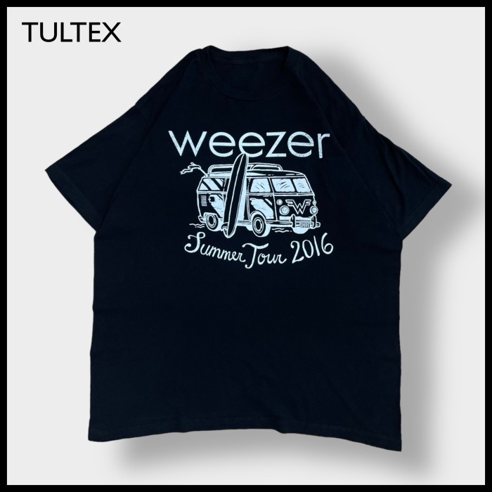 Tシャツ【00s】USA製 WEEZER オフィシャル ロゴ プリント バンド Tシャツ