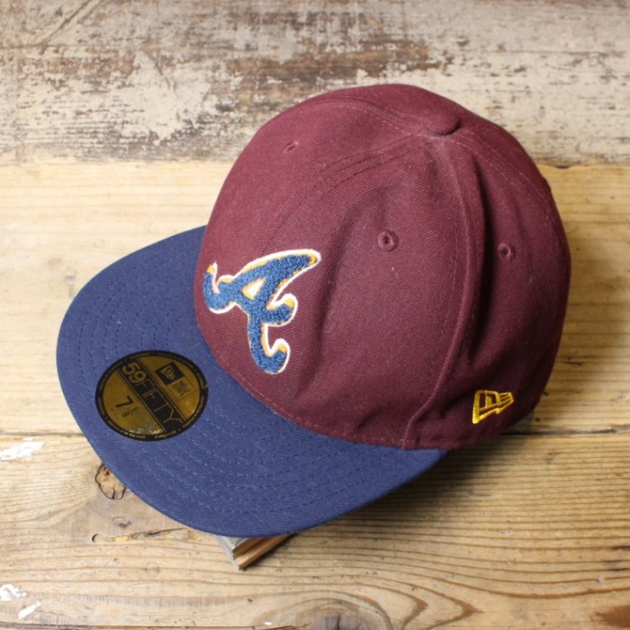 USA New Era MLB アトランタブレーブス キャップ 帽子 ボルドー レッド