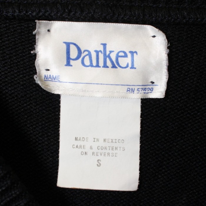 80s USA Parker アクリル ニット セーター Vネック ブラック メンズS 無地 黒 アメリカ古着 | Vintage.City 古着屋、古着コーデ情報を発信
