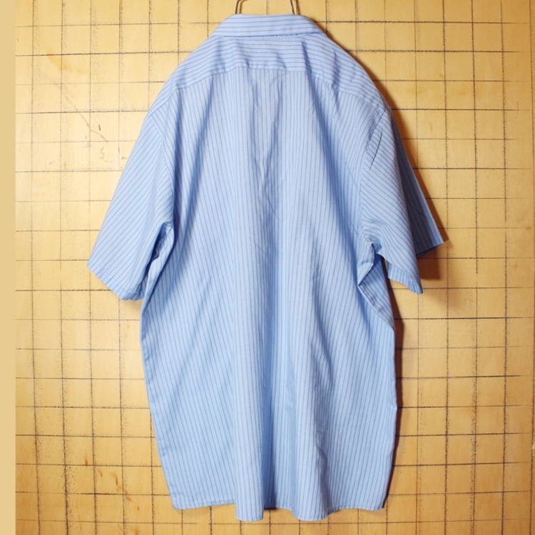 レッドキャップ ブルー ストライプ ワークシャツ USA 90s 半袖 青